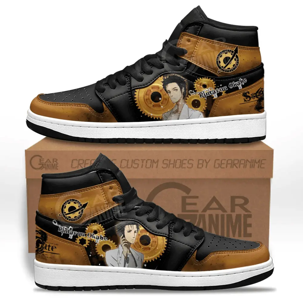 Air JD Hightop Shoes Rintarou Okabe JD1s Sneakers Steins Gate Custom Anime Shoes