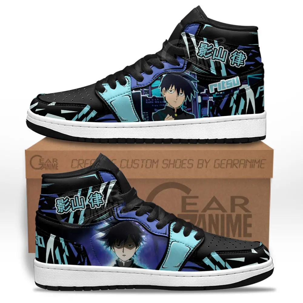 Air JD Hightop Shoes Ritsu Kageyama JD1s Sneakers Mob Psycho 100 Custom Anime Shoes