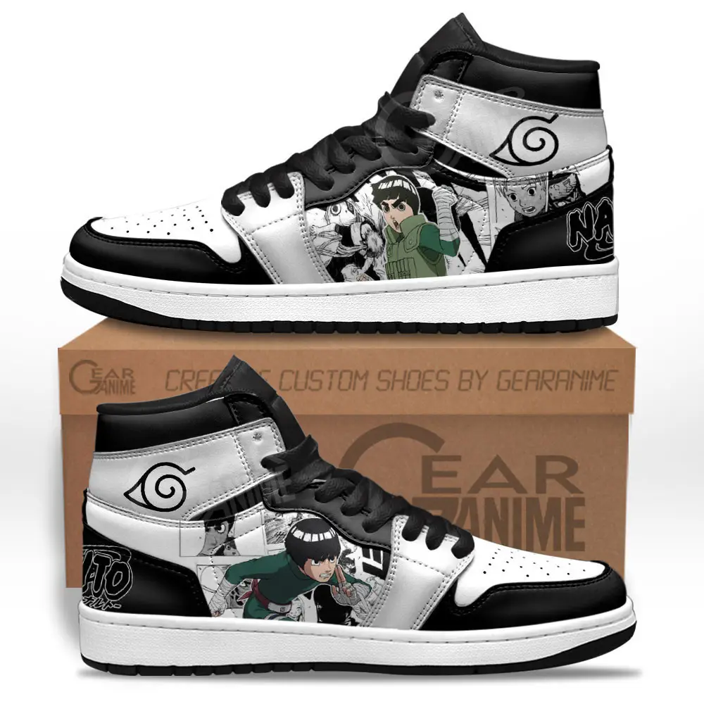 Air JD Hightop Shoes Rock Lee JD1s Sneakers Custom Anime Shoes Mix Manga