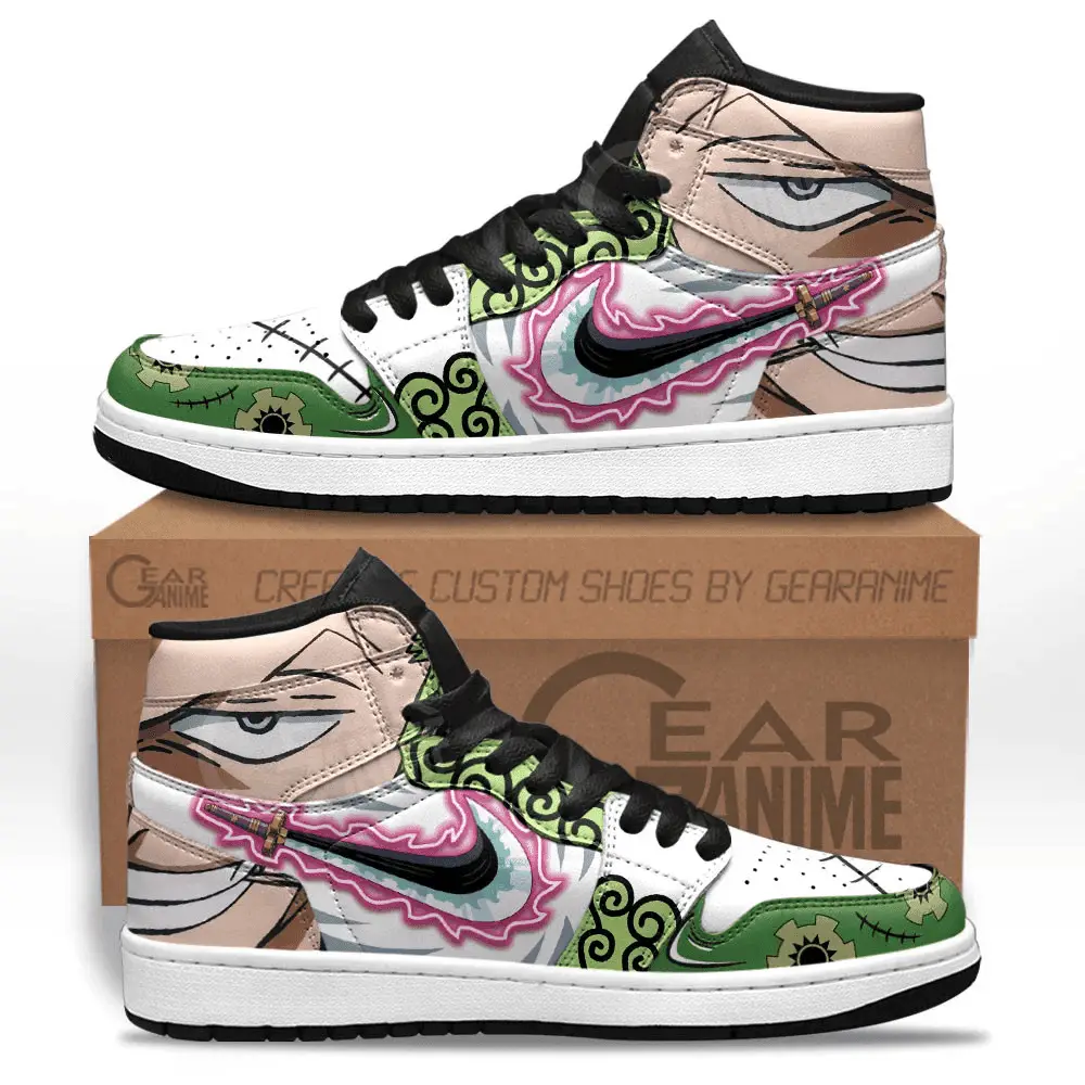 Air JD Hightop Shoes Roronoa Zoro JD1s Sneakers One Piece Custom Anime Shoes