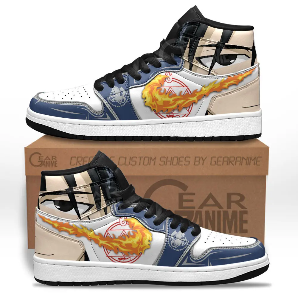Air JD Hightop Shoes Roy Mustang JD1s Sneakers Fullmetal Alchemist Custom Anime Shoes