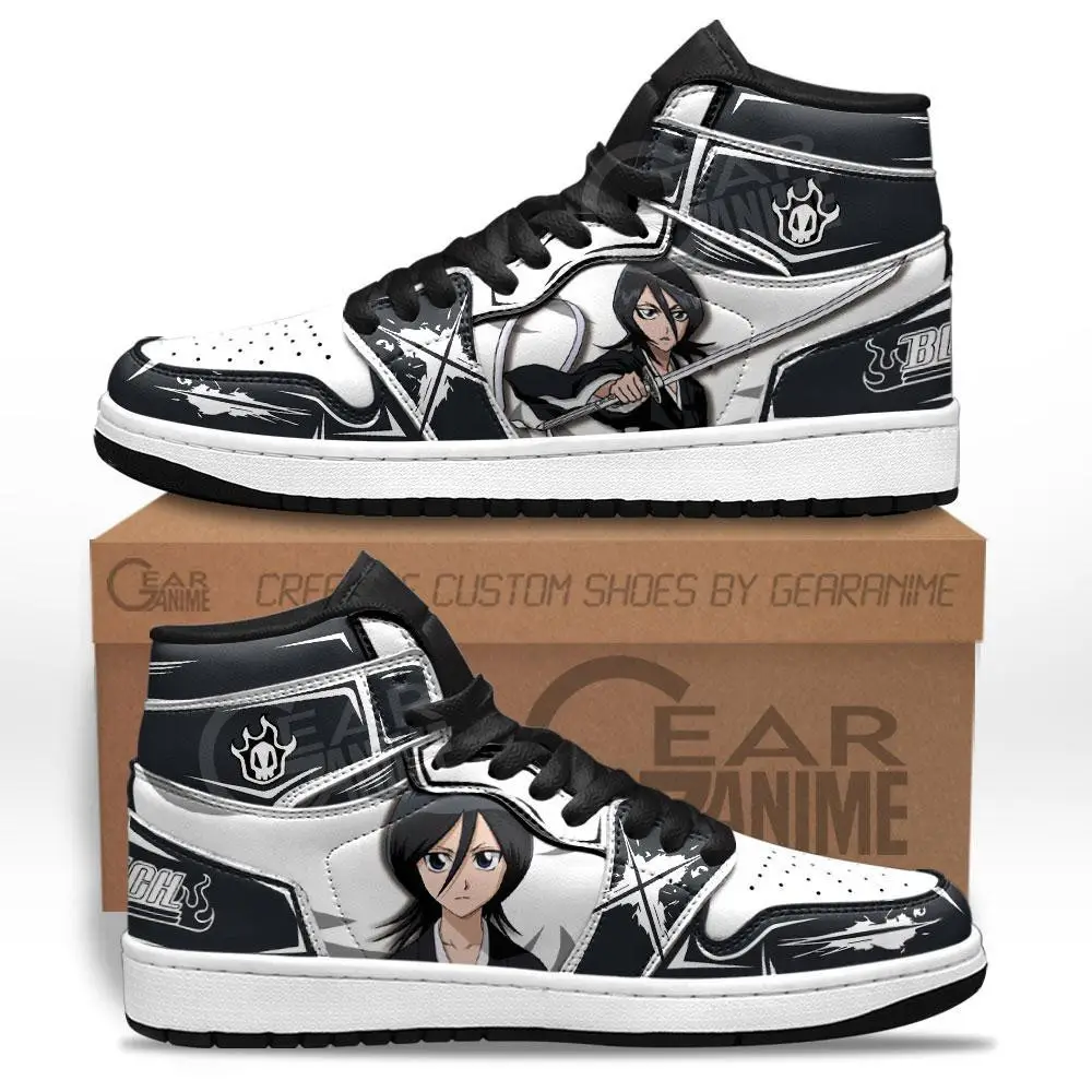 Air JD Hightop Shoes Rukia Kuchiki JD1s Sneakers Custom Anime Bleach Shoes