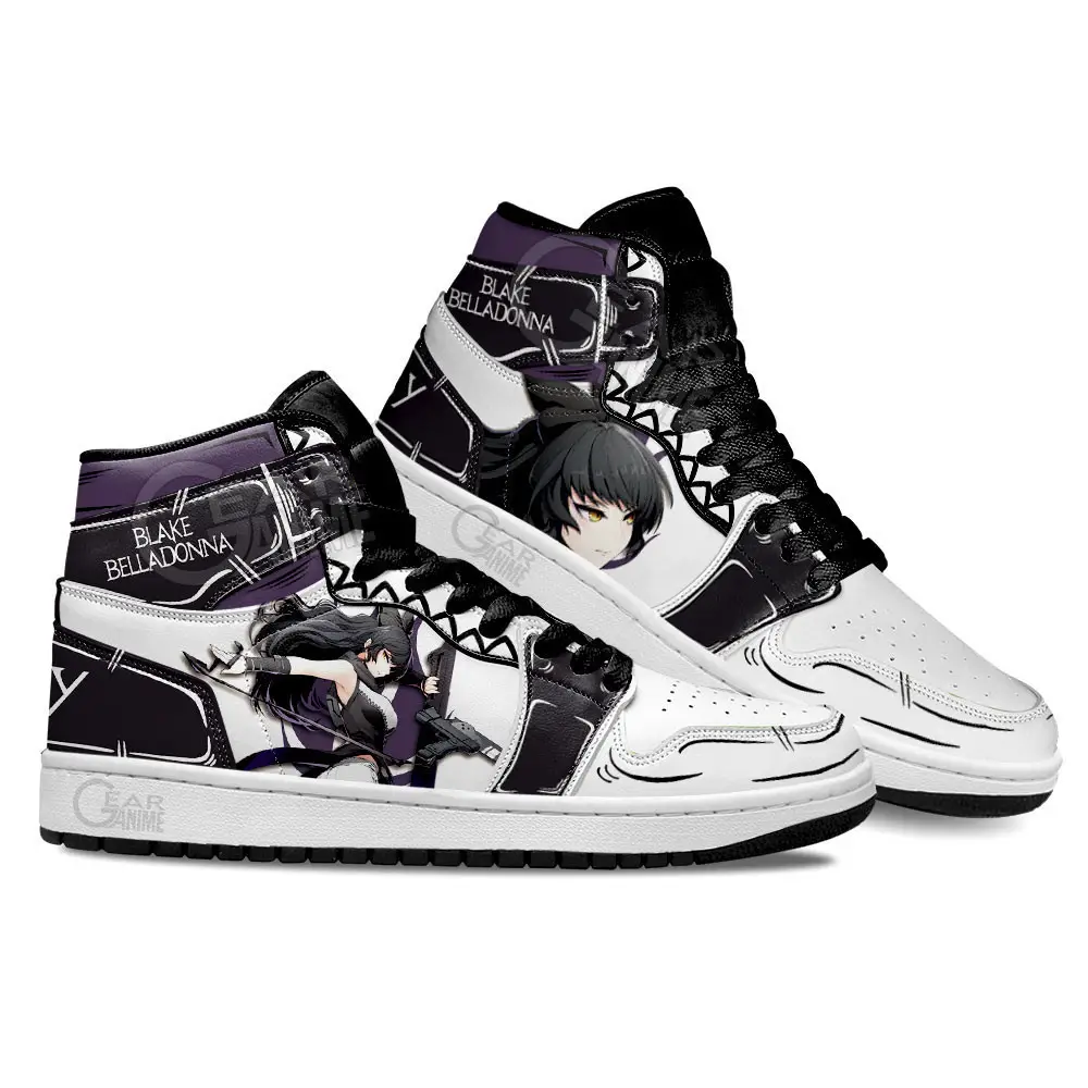 Air JD Hightop Shoes RWBY Blake Belladonna Shoes Custom For Anime Fans