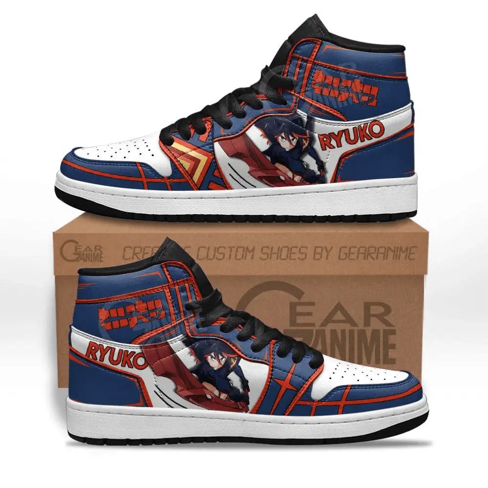 Air JD Hightop Shoes Ryuko Matoi JD1s Sneakers Custom Anime Kill La Kill Shoes