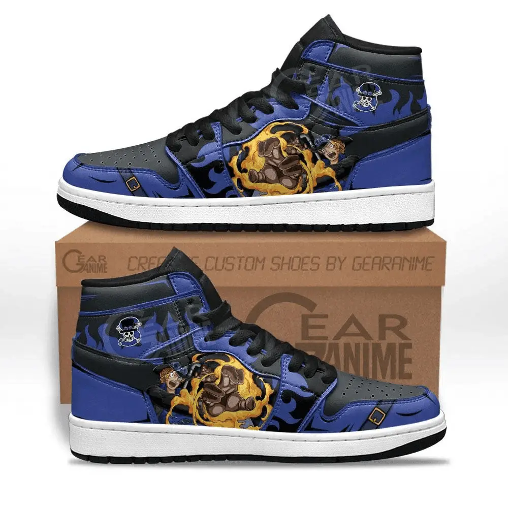 Air JD Hightop Shoes Sabo Dragon Claw JD1s Sneakers Custom Anime One Piece Shoes
