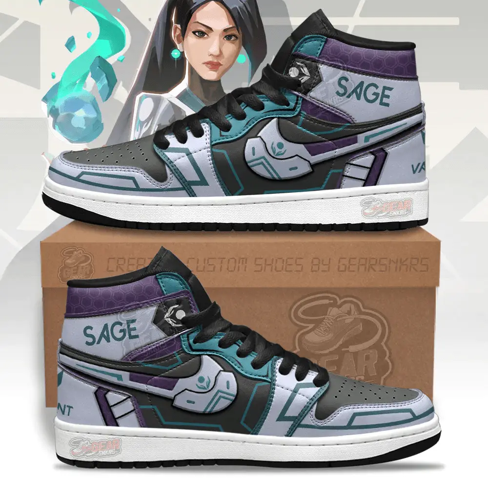 Air JD Hightop Shoes Sage Valorant Agent J1 Shoes Custom For Gamer MN13