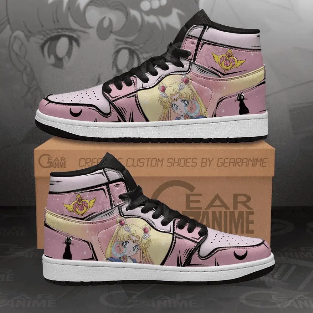 Air JD Hightop Shoes Sailor JD1s Sneakers Custom Anime Shoes MN02