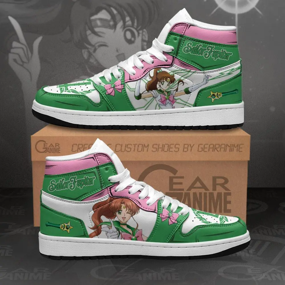 Air JD Hightop Shoes Sailor Jupiter JD Sneakers Custom For Sailor Moon Fans MN11 Air JD Hightop Shoes Sailor Jupiter JD Sneakers Custom For Sailor Moon Fans MN11 - Image 1