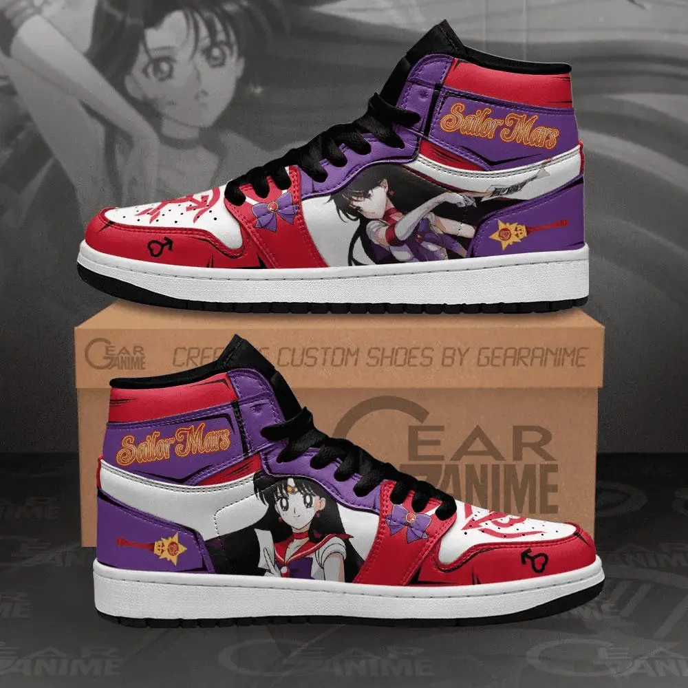 Air JD Hightop Shoes Sailor Mars JD1s Sneakers Sailor Anime Shoes MN11