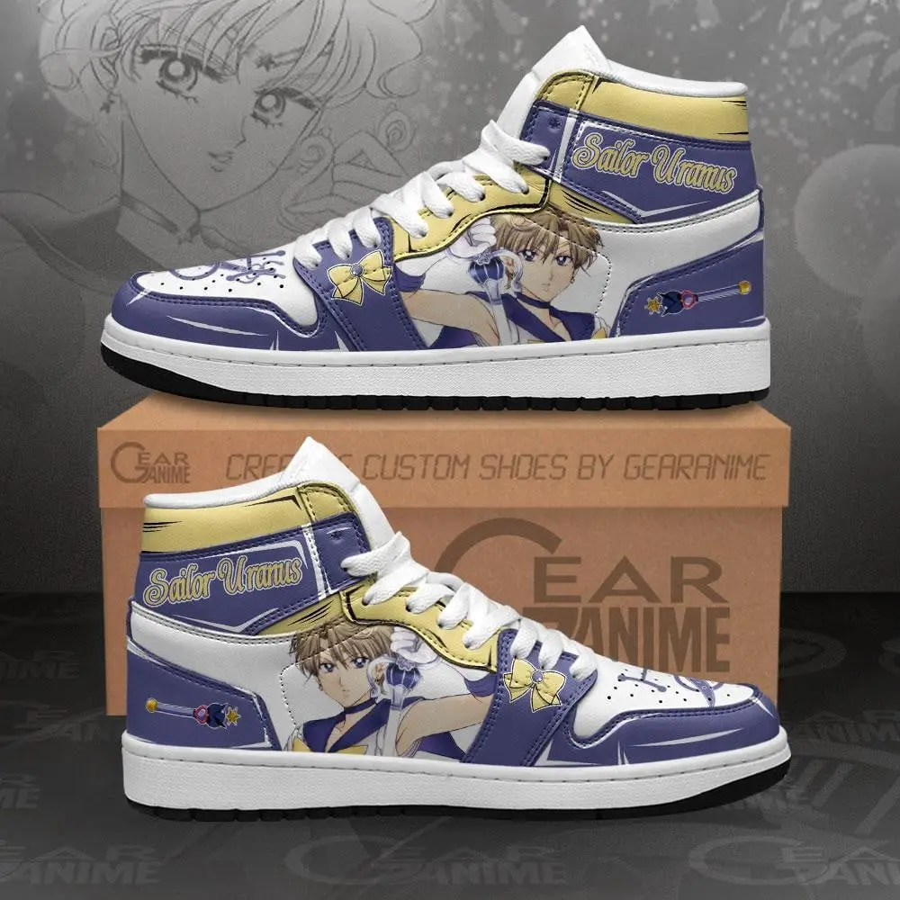 Air JD Hightop Shoes Sailor Uranus JD1s Sneakers Sailor Anime Shoes MN11