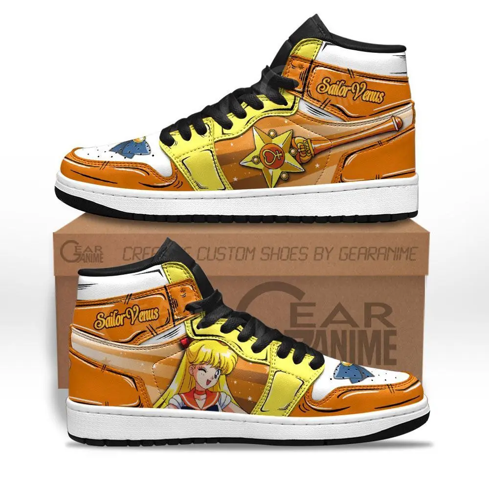 Air JD Hightop Shoes Sailor Venus JD1s Sneakers Custom Sailor Anime Shoes
