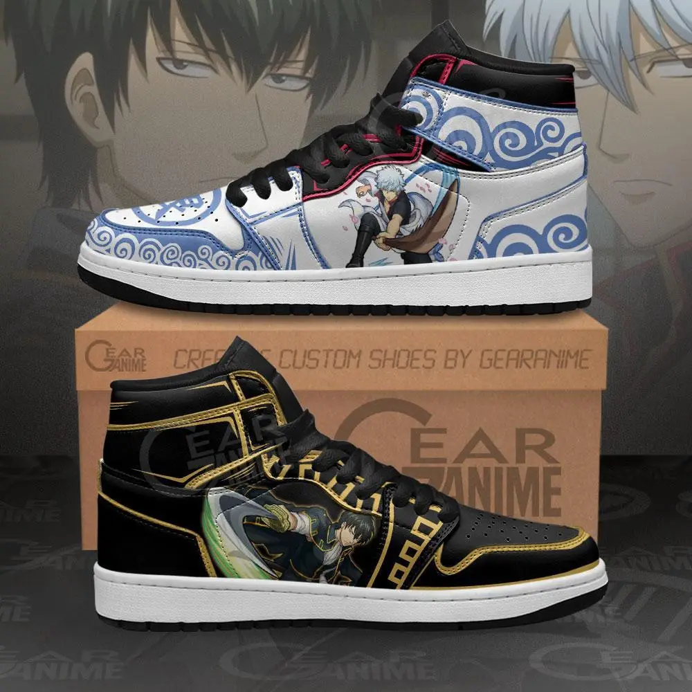 Air JD Hightop Shoes Sakata Gintoki and Toshirou Hijikata JD1s Sneakers Gintama Anime Shoes