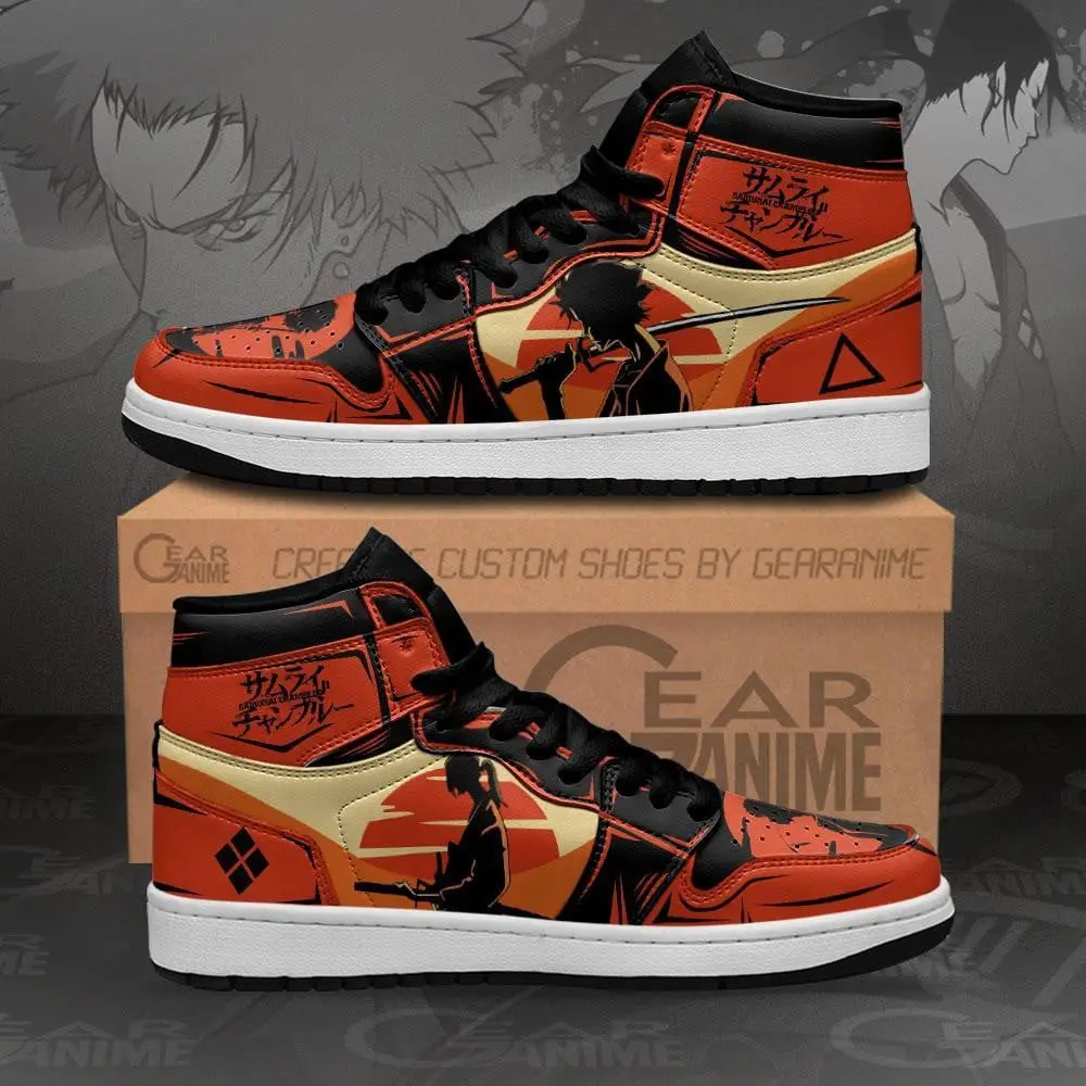Air JD Hightop Shoes Samurai Champloo JD1s Sneakers Custom Mugen and Jin Air JD Hightop Shoes Samurai Champloo JD1s Sneakers Custom Mugen and Jin - Image 1