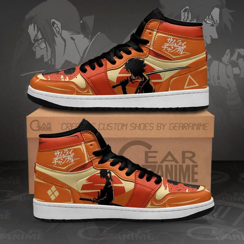 Air JD Hightop Shoes Samurai Champloo Mugen and Jin JD1s Sneakers Anime Shoes