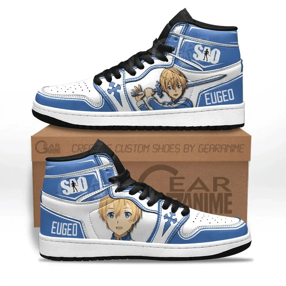 Air JD Hightop Shoes SAO Eugeo JD1s Sneakers Custom Anime Sword Art Online Shoes
