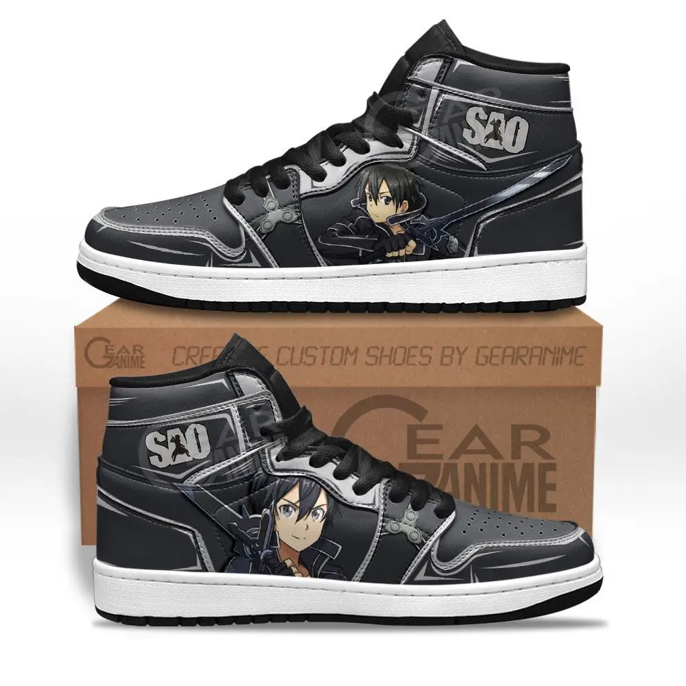 Air JD Hightop Shoes SAO Kirito JD1s Sneakers Custom Anime Sword Art Online Shoes Air JD Hightop Shoes SAO Kirito JD1s Sneakers Custom Anime Sword Art Online Shoes - Image 1