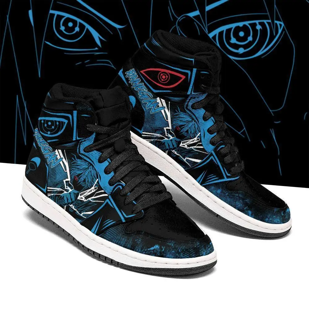 Air JD Hightop Shoes Sasuke Shoes Skill Rinegan Eyes Anime JD1s Sneakers