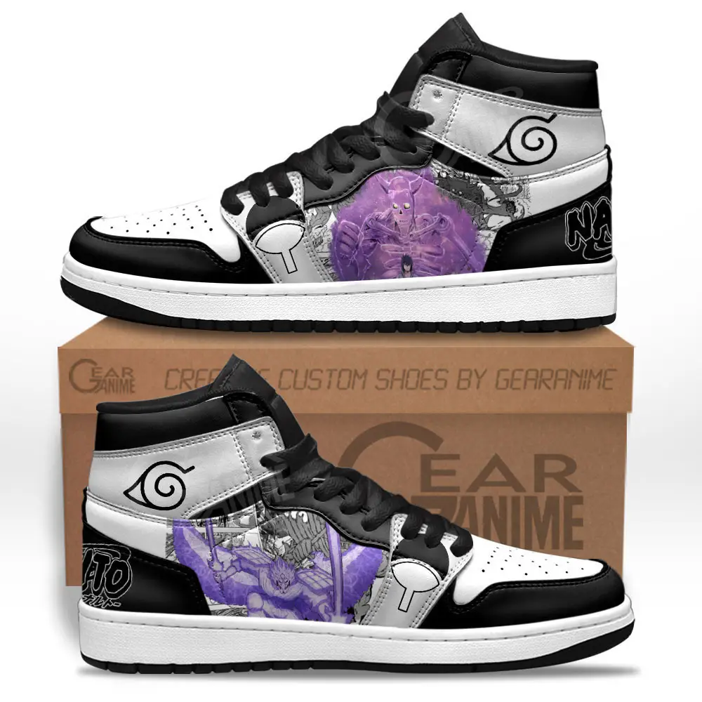 Air JD Hightop Shoes Sasuke Susanoo JD1s Sneakers Custom Anime Shoes Mix Manga