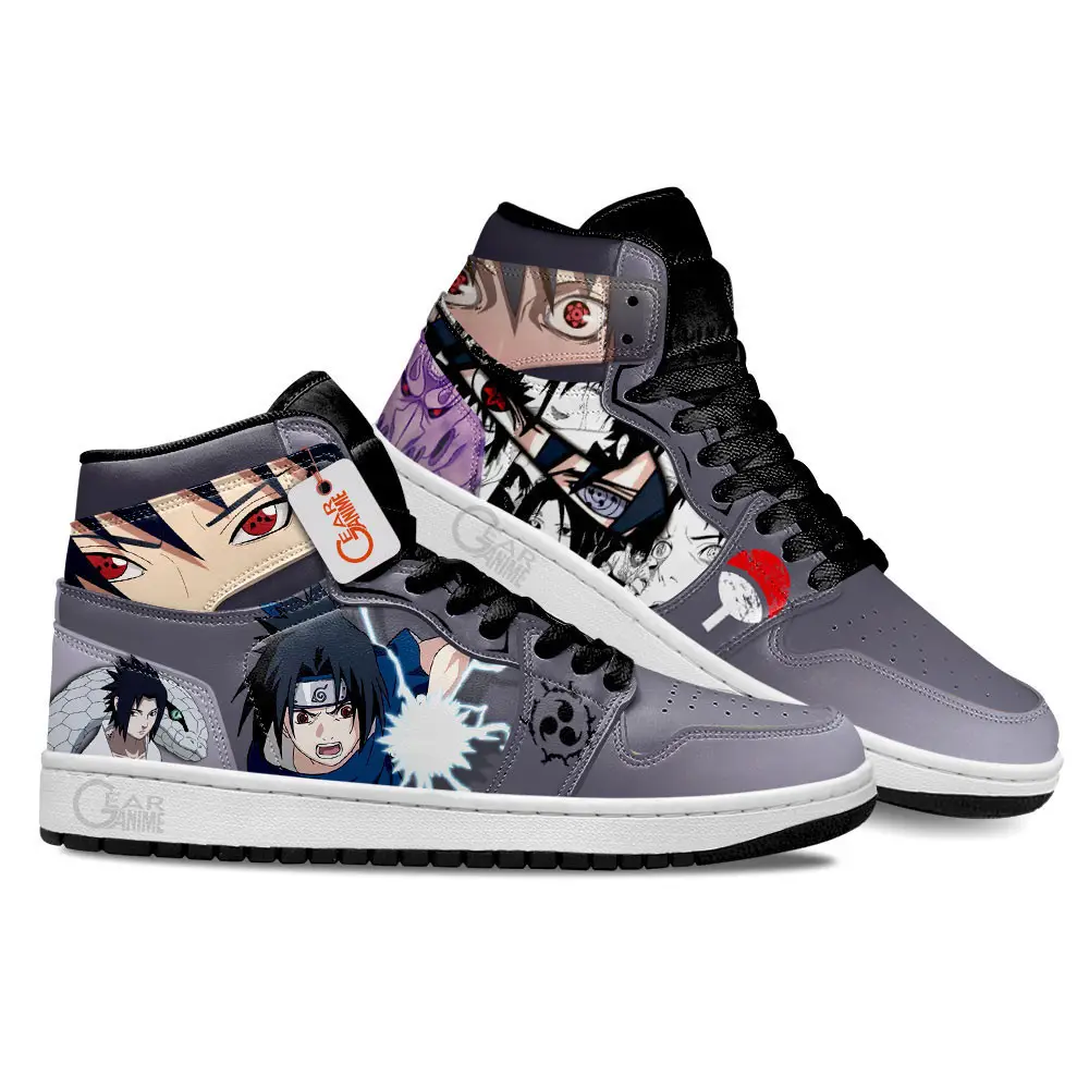 Air JD Hightop Shoes Sasuke Uchiha Anime Shoes Custom Sneakers MN2102