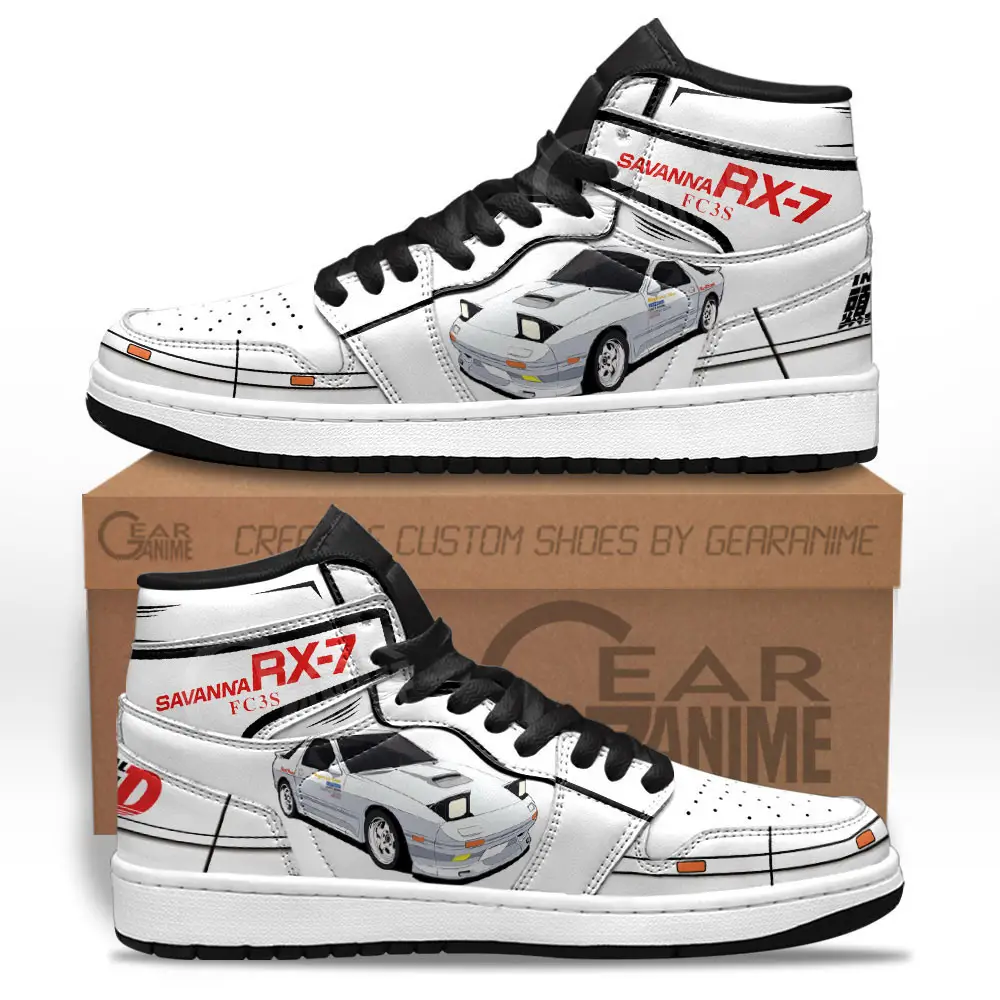 Air JD Hightop Shoes Savanna RX-7 FC3S JD1s Sneakers Initial D Custom Anime Shoes Air JD Hightop Shoes Savanna RX-7 FC3S JD1s Sneakers Initial D Custom Anime Shoes - Image 1