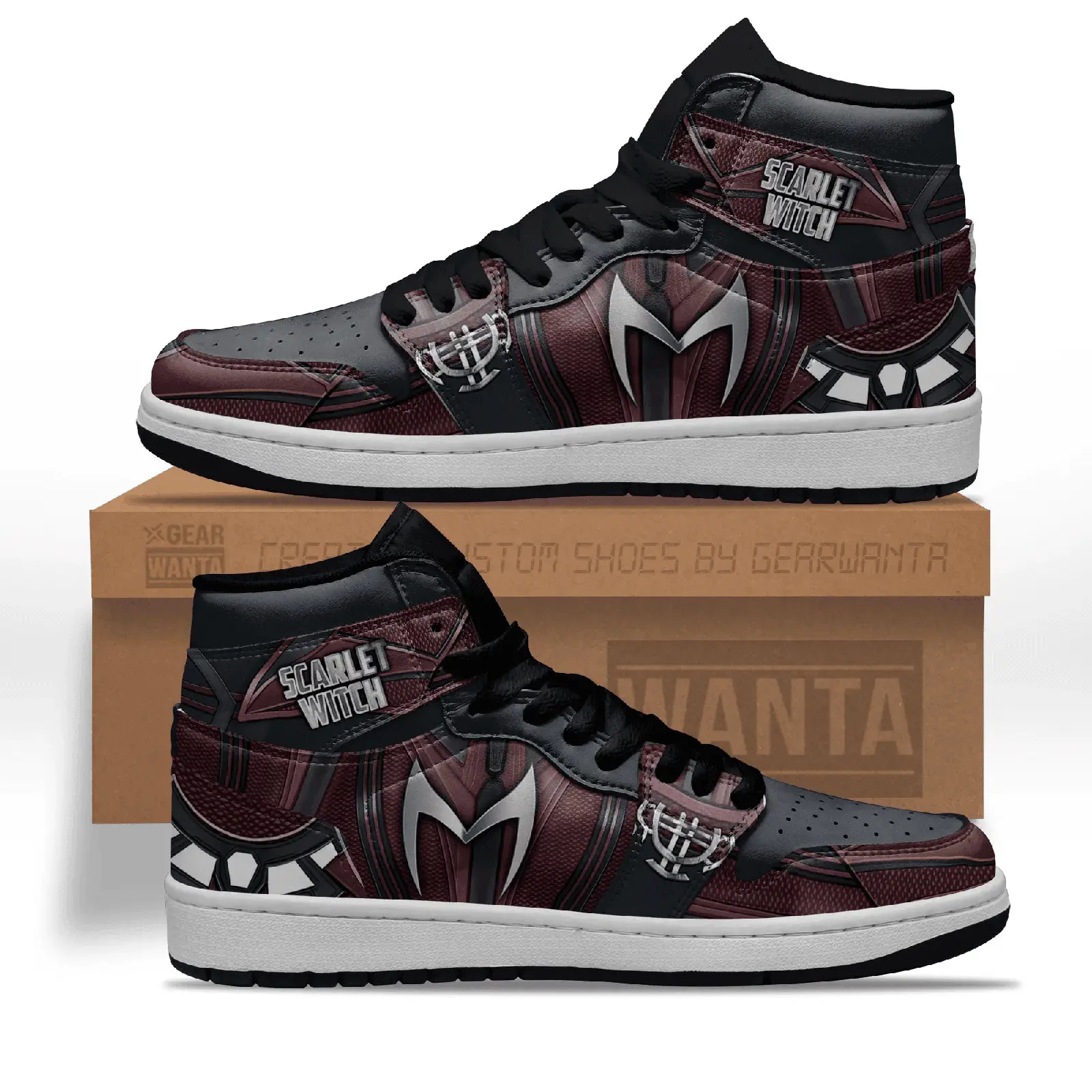 Air JD Hightop Shoes Scarlet Witch J1 Shoes Custom Super Heroes Sneakers