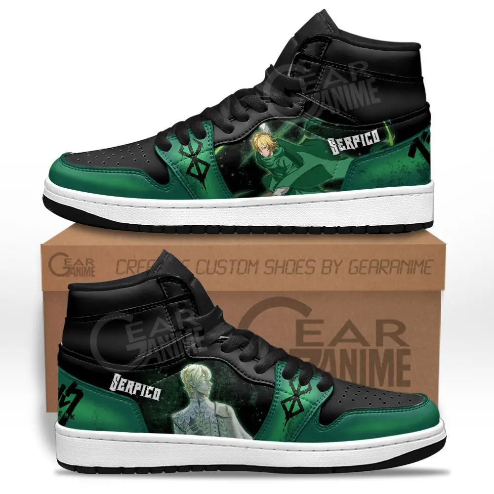 Air JD Hightop Shoes Serpico JD1s Sneakers Berserk Custom Anime Shoes For Fans