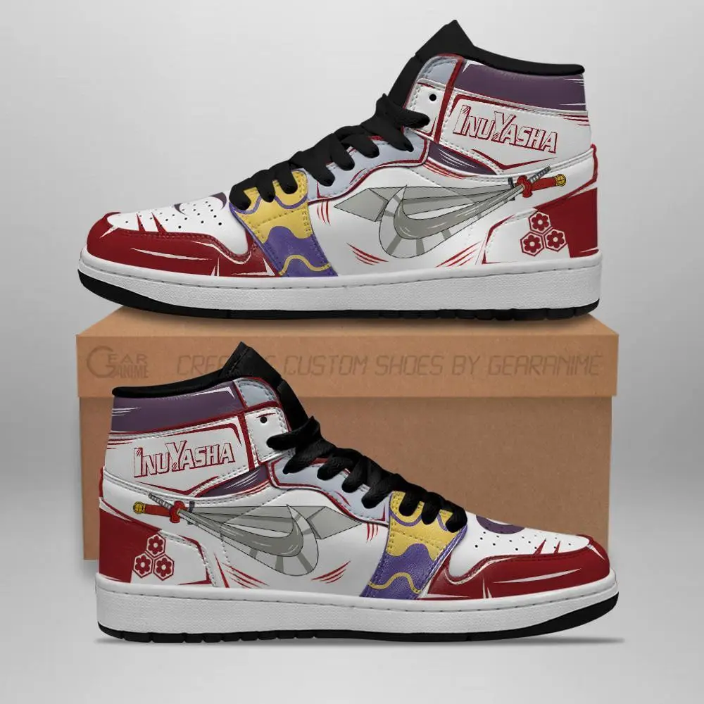 Air JD Hightop Shoes Sesshomaru Sword JD1s Sneakers Inuyasha Anime JD1s Sneakers Leather