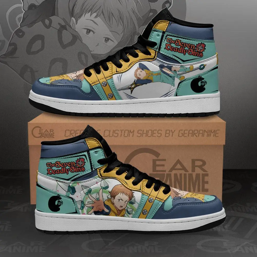 Air JD Hightop Shoes Seven Deadly Sins King JD1s Sneakers Anime Custom Shoes MN10