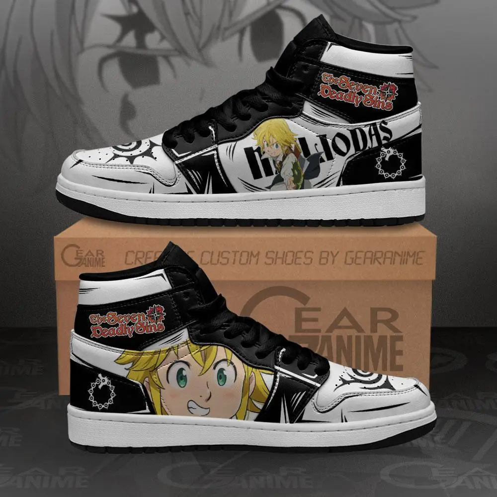 Air JD Hightop Shoes Seven Deadly Sins Meliodas JD1s Sneakers Custom Anime Shoes MN10 Air JD Hightop Shoes Seven Deadly Sins Meliodas JD1s Sneakers Custom Anime Shoes MN10 - Image 1