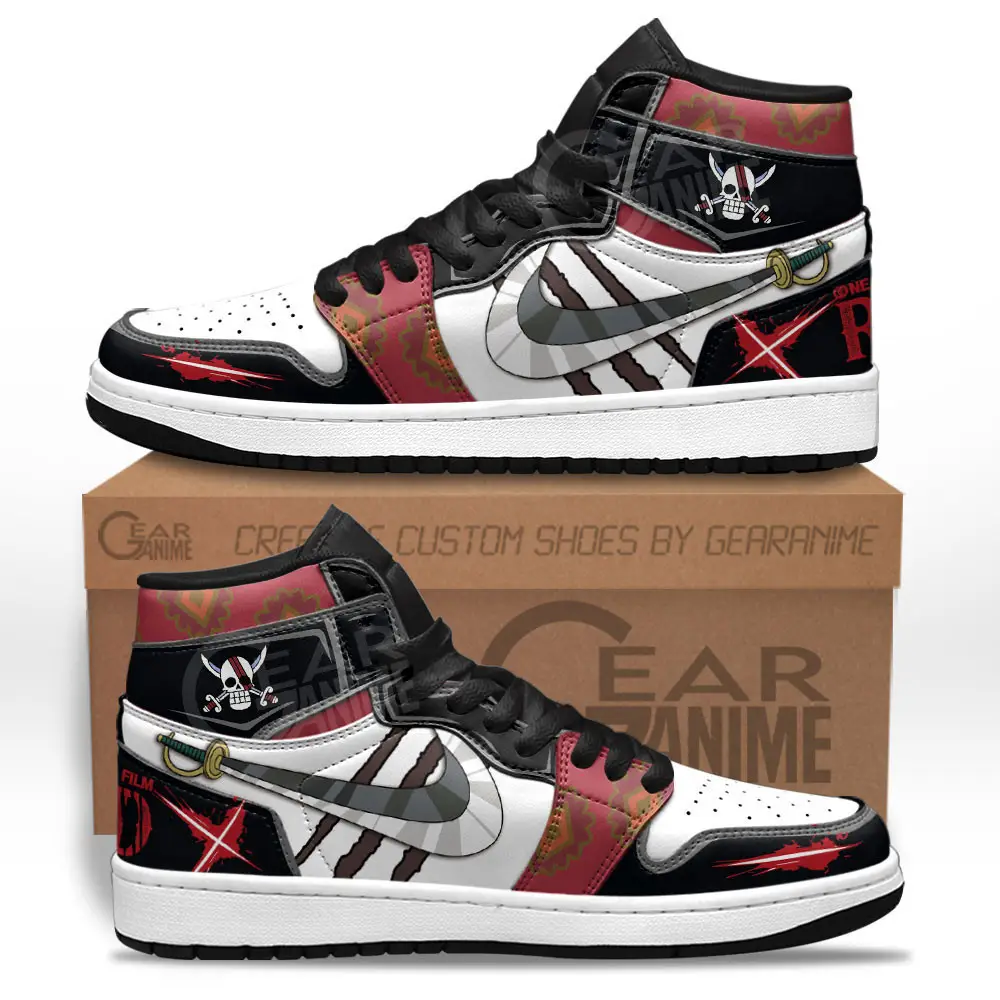 Air JD Hightop Shoes Shanks JD1s Sneakers One Piece Red Custom Anime Shoes Great Gift Idea