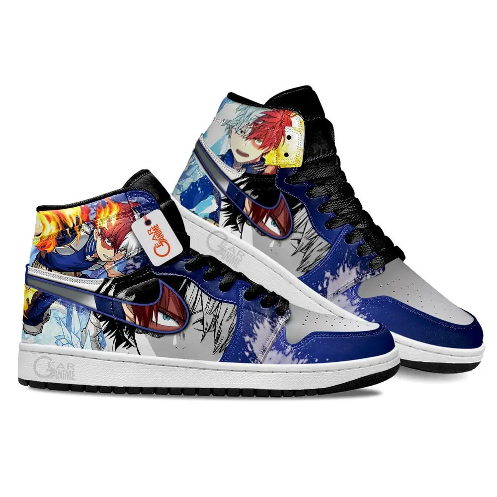 Air JD Hightop Shoes Shoto Todoroki Shoes MHA Anime Custom Sneakers MN2102