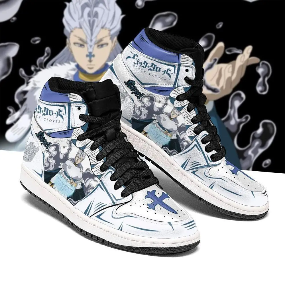 Air JD Hightop Shoes Silver Eagle Nozel Silva JD1s Sneakers Black Clover Anime Shoes