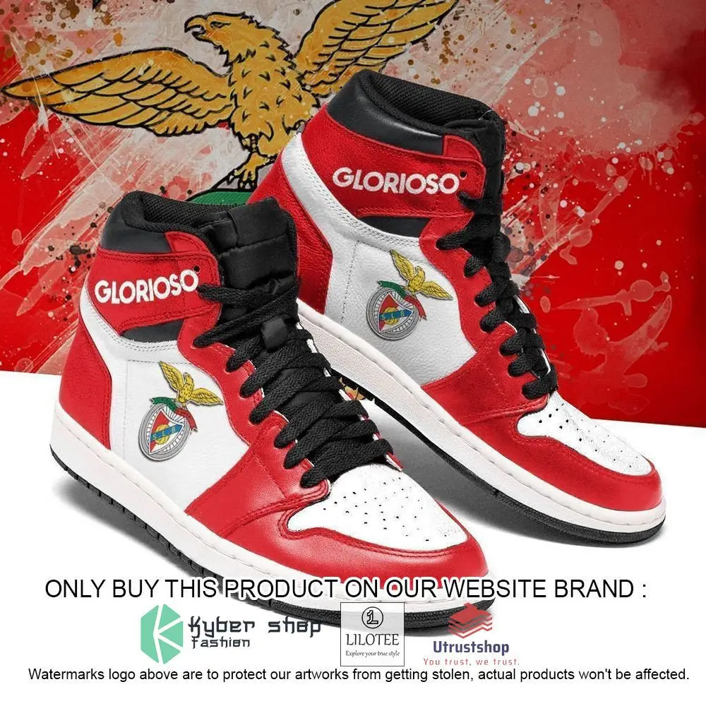 Air JD Hightop Shoes SL Benfica White Red Air Jordan 1 High Sneakers