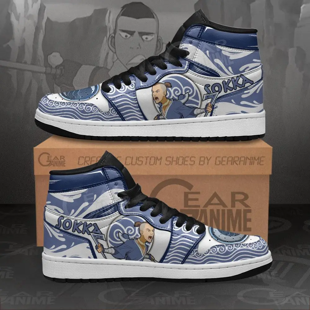 Air JD Hightop Shoes Sokka JD1s Sneakers Custom Avatar The Last Airbender Anime Shoes