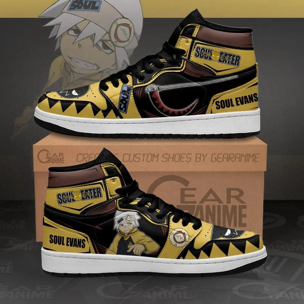 Air JD Hightop Shoes Soul Evans JD1s Sneakers Soul Eater Custom Anime Shoes MN11