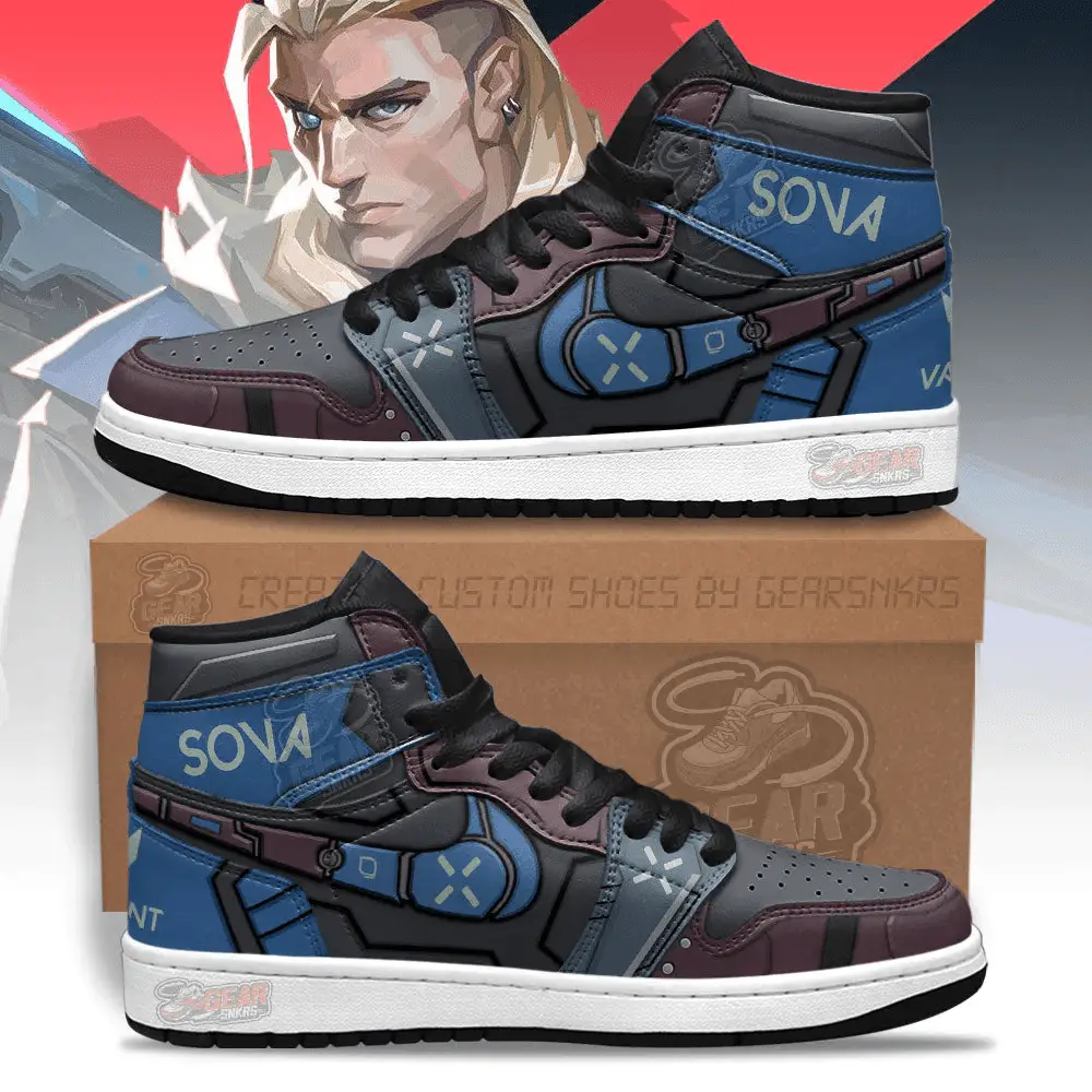 Air JD Hightop Shoes Sova Valorant Agent J1 Shoes Custom For Gamer MN13