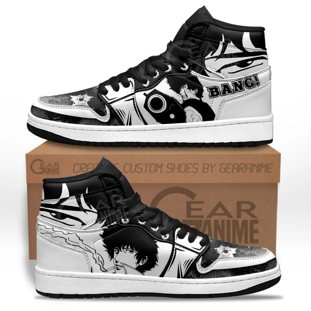 Air JD Hightop Shoes Spike Spiegel JD1s Sneakers Cowboy Bebop Custom Anime Shoes