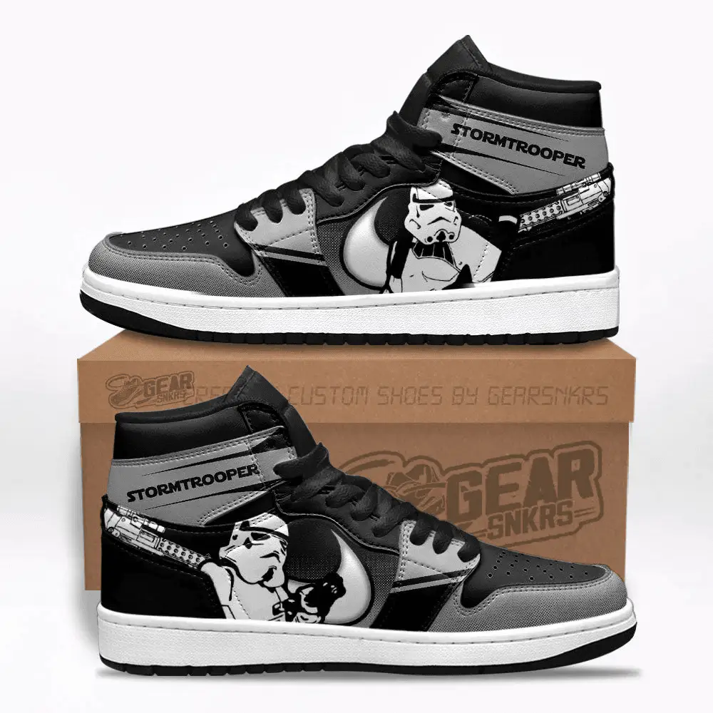 Air JD Hightop Shoes Stormtrooper Star Wars J1 Shoes Custom For Fans Sneakers TT26