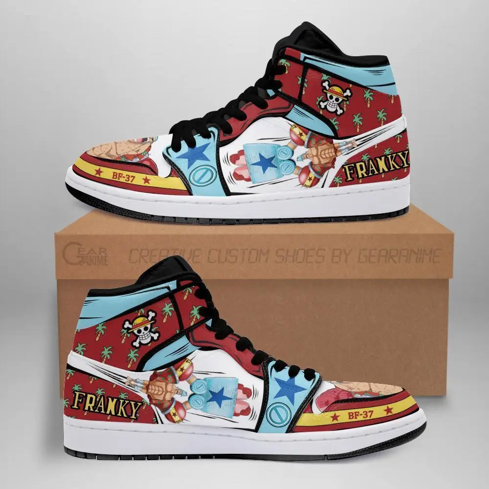 Air JD Hightop Shoes Super Franky JD1s Sneakers Custom Anime One Piece Shoes
