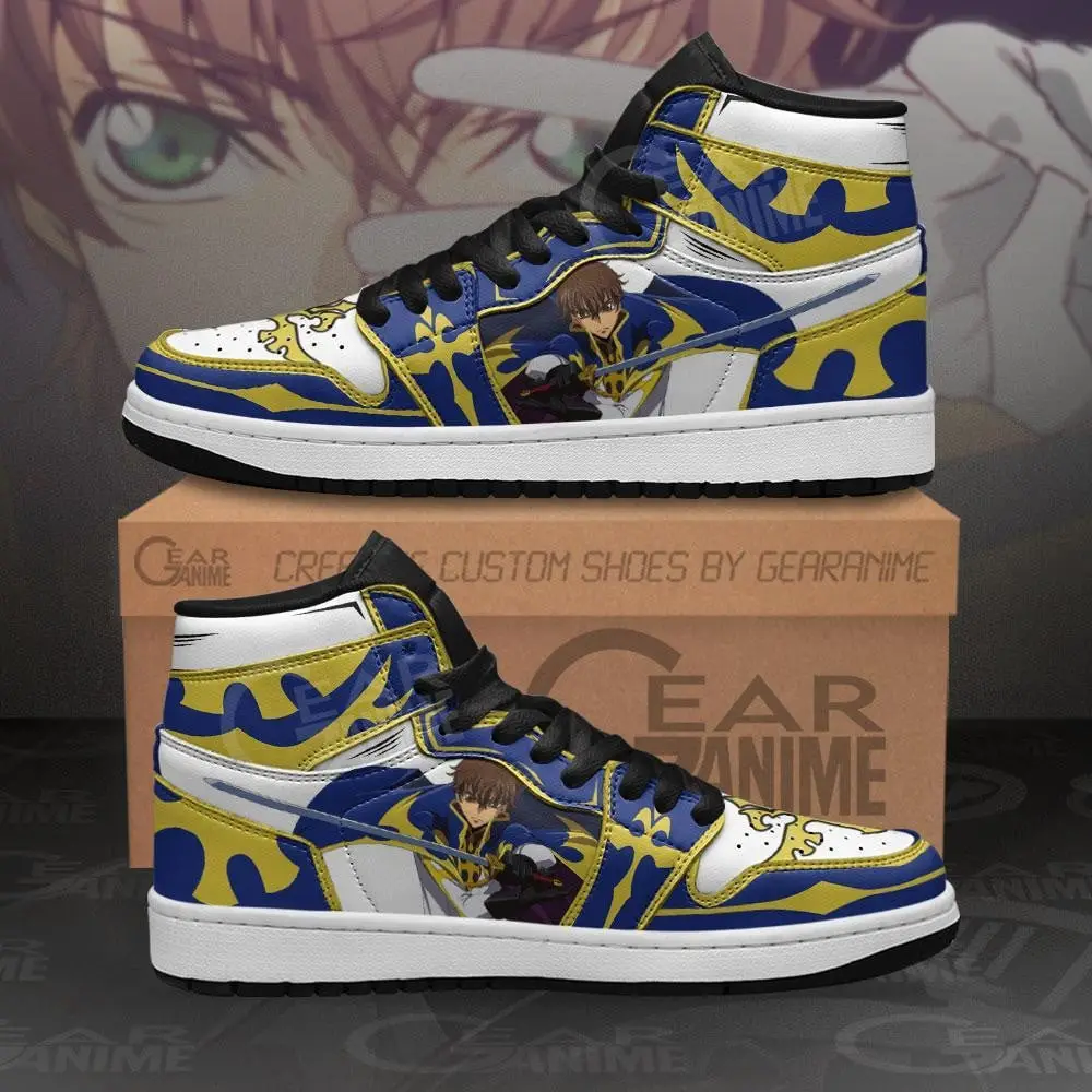 Air JD Hightop Shoes Suzaku Kururugi JD1s Sneakers Custom Anime Code Geass Shoes