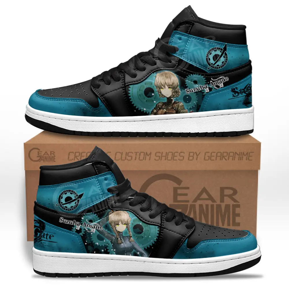 Air JD Hightop Shoes Suzuha Amane JD1s Sneakers Steins Gate Custom Anime Shoes