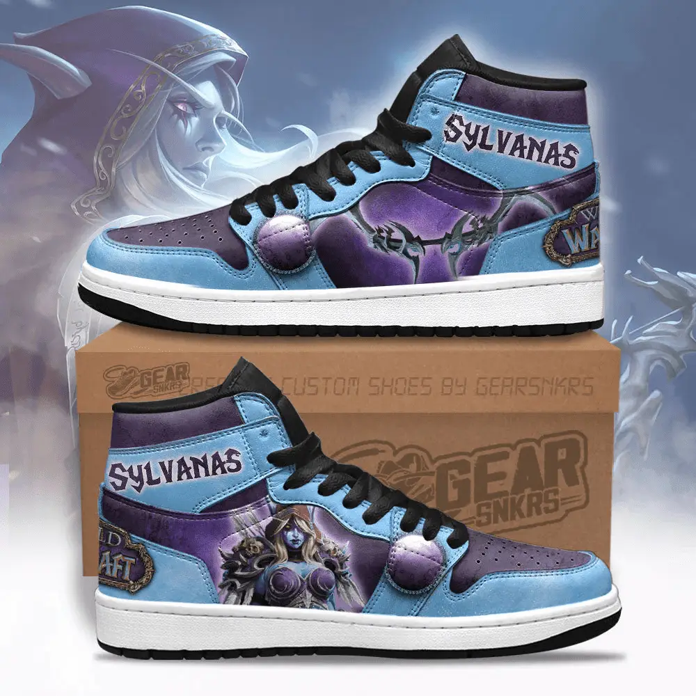 Air JD Hightop Shoes Sylvanas World of Warcraft J1 Shoes Custom For Fans