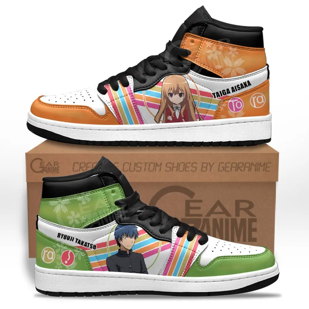 Air JD Hightop Shoes Taiga Aisaka and Ryuuji Takasu JD1s Sneakers Toradora Custom Anime Shoes