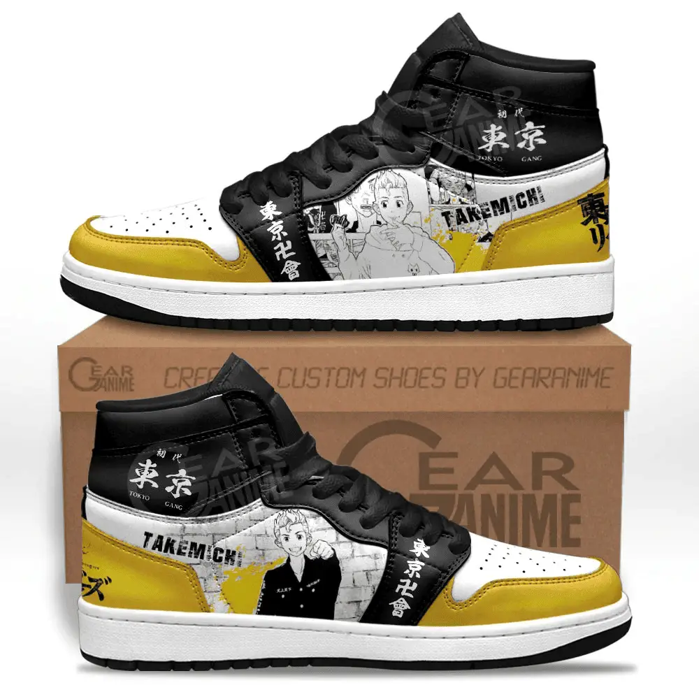 Air JD Hightop Shoes Takemichi Hanagaki JD1s Sneakers Tokyo Revengers Custom Manga Anime Shoes
