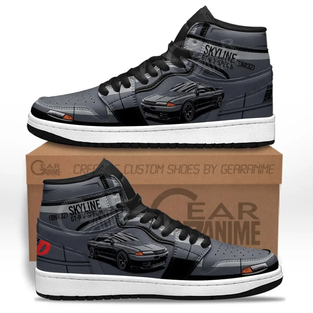Air JD Hightop Shoes Takeshi Nakazato Skyline GT-R JD1s Sneakers Custom Initial D