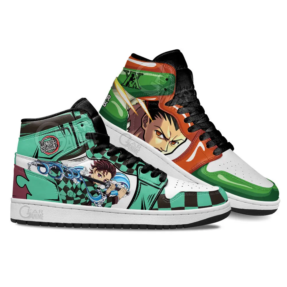 Air JD Hightop Shoes Tanjiro and Gon Freecss Anime Custom Shoes