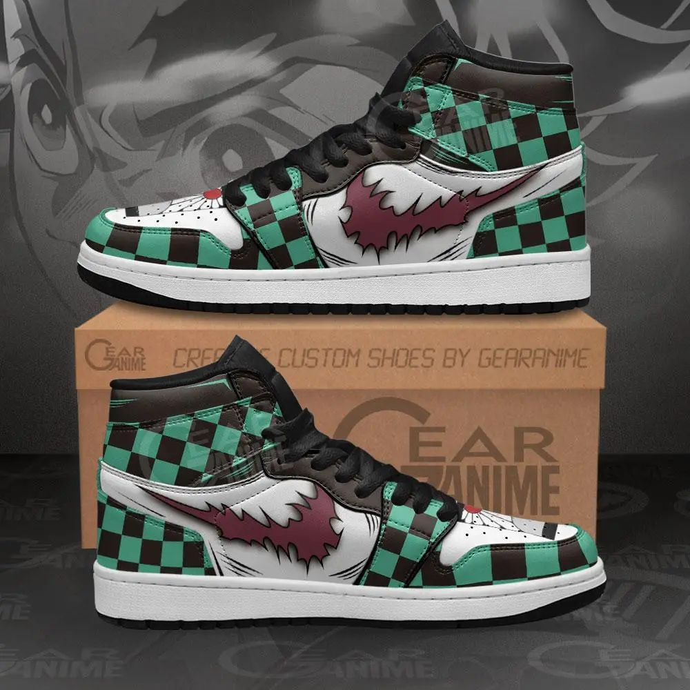 Air JD Hightop Shoes Tanjiro JD1s Sneakers Scar Demon Slayer Custom Anime Shoes