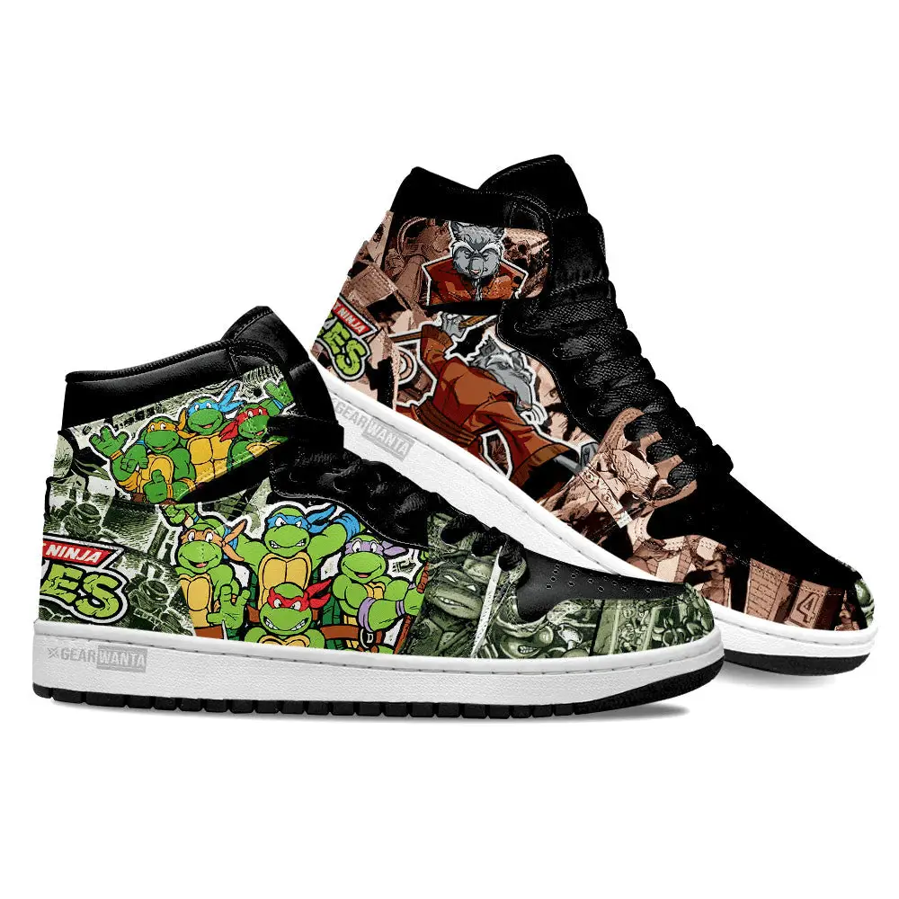Air JD Hightop Shoes Teenage Mutant Ninja Turtles and Master Splinter AJ1 Sneakers Custom Style