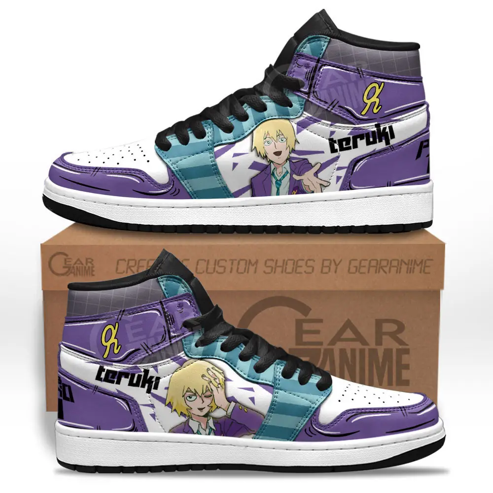 Air JD Hightop Shoes Teruki Hanazawa JD1s Sneakers Mob Psycho 100 Custom Anime Shoes