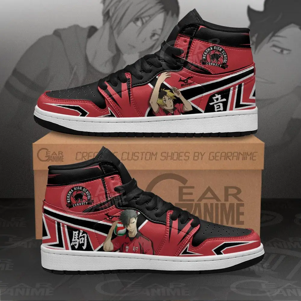 Air JD Hightop Shoes Tetsuro Kuroo and Kenma Kozume JD1s Sneakers Custom Haikyuu Anime Shoes